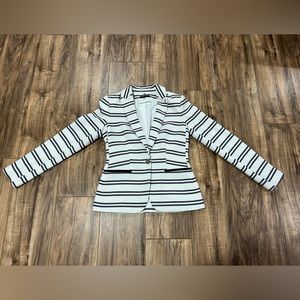 Womens Tommy Hilfiger Stripe Blazer Elbow Patches size 2